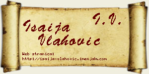 Isaija Vlahović vizit kartica